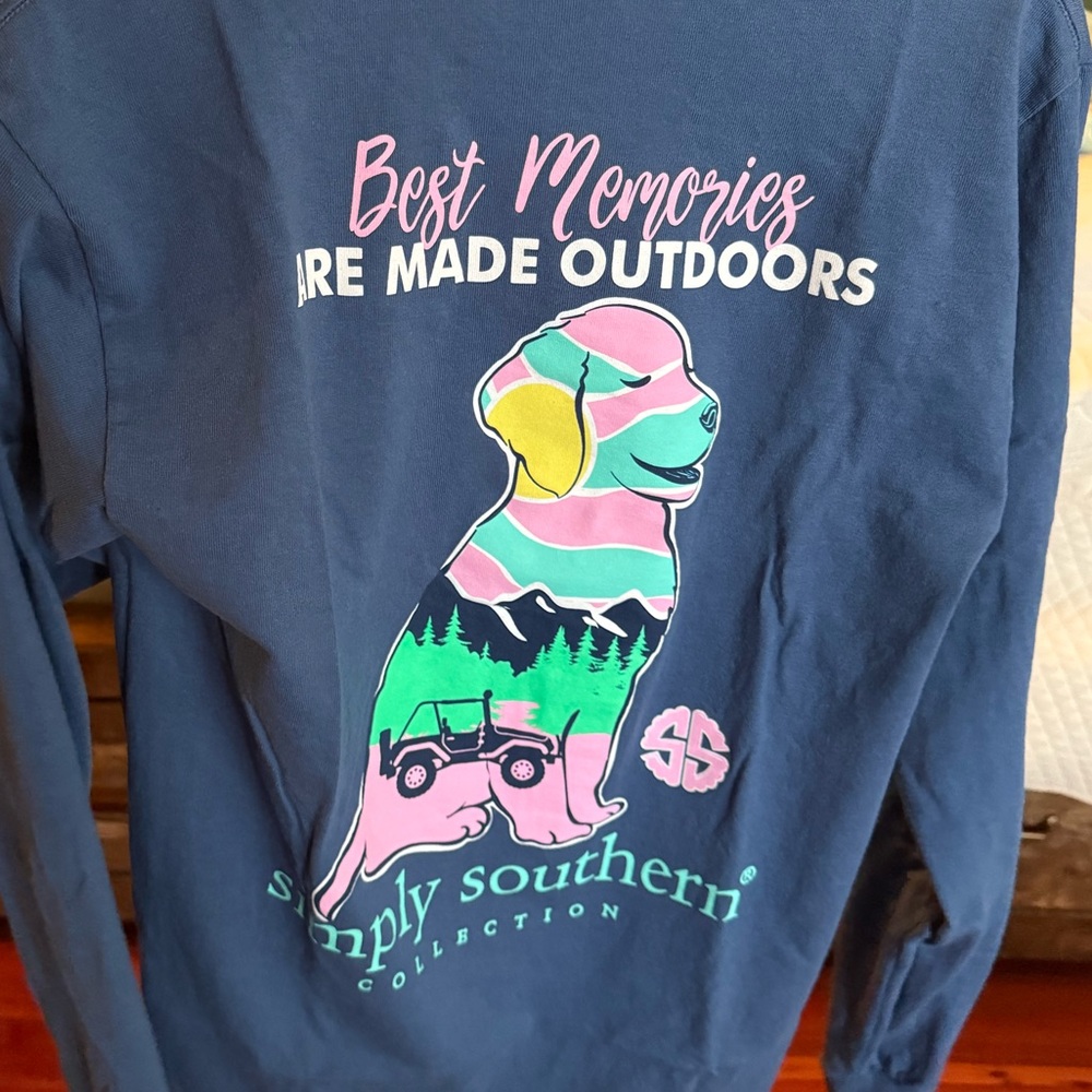 Simply Southern dog Graphic Long Sleeve Shirt, sz medium, nwot